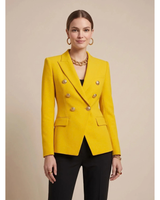 Henriette | Damen Zweireiher Blazer mit goldenen Knöpfen in Gelb