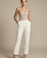Hazel | Herzausschnitt Trägerlos Jumpsuit in Weiß