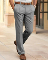Herren Anzughose Business Gerader Schnitt in Grau