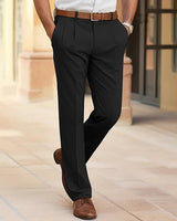 Herren Anzughose Business Gerader Schnitt in Schwarz