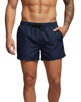 Herren Badeshorts mit elastischem Bund und Kordelzug in Marineblau