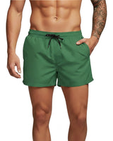 Herren Badeshorts mit elastischem Bund und Kordelzug in Grün