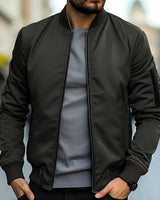 Herren Bomberjacke Casual Regular Fit in Dunkelgrau