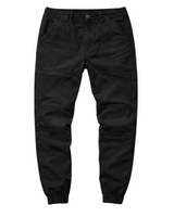 Herren Cargo-Hose mit elastischem Beinabschluss in Schwarz