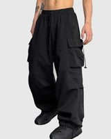 Alexander | Herren Cargo-Hose mit weitem Bein und verstellbaren Kordelzügen in Black