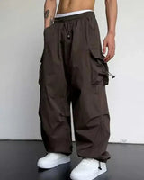 Alexander | Herren Cargo-Hose mit weitem Bein und verstellbaren Kordelzügen in Dark Brown