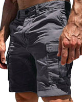 Herren Cargo Shorts mit Knopfverschluss und Seitentaschen in Grau