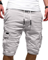 Herren Cargoshorts mit elastischem Bund und Kordelzug in Weiß