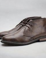 Christian | Herren Chukka Mens Boots Schnürung Knöchelhohe Lederstiefel in Dunkelbraun