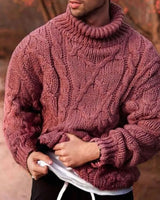 Fabian | Herren Grobstrick Rollkragenpullover für den Winter in Rot