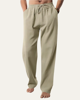 Herren-Hanfhose mit geradem Bein und Kordelzug in Khaki