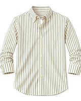 Herren Hemd mit Button-Down-Kragen, langen Ärmeln und Streifenmuster in Gelb