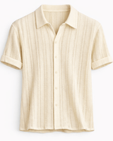 Herren Hemd mit Kragen und Knopfleiste in Creme