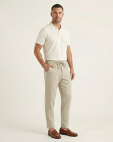 Herren Hose mit elastischem Bund und Kordelzug in Beige