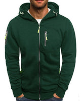 Florian | Herren Kapuzen-Sweatshirt Reißverschluss Fleece Mens Knit Sweater in Grün