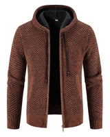Herren Kapuzenstrickjacke in Braun