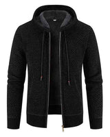 Herren Kapuzenstrickjacke in Schwarz