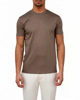 Herren Kurzarm T Shirt mit Rundhalsausschnitt in Braun