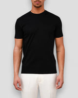 Herren Kurzarm T Shirt mit Rundhalsausschnitt in Schwarz