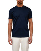 Herren Kurzarm T Shirt mit Rundhalsausschnitt in Marineblau