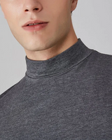 Herren Kurzarmshirt mit hohem Kragen in Grau