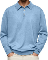 Leon | Herren Langarm-Poloshirt klassischer Schnitt knitterarm in Hellblau