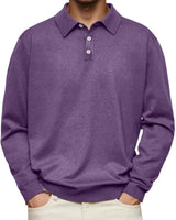 Leon | Herren Langarm-Poloshirt klassischer Schnitt knitterarm in Violett