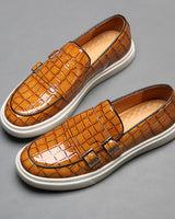 Herren Loafer Flechtoptik Slip-On in Braun