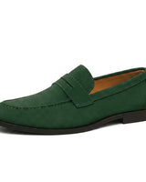 Herren Loafers mit Penny Riemen und Mokassin Naht in Grün