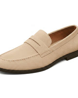 Herren Loafers mit Penny Riemen und Mokassin Naht in Beige