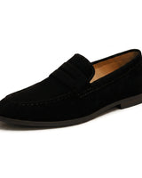 Herren Loafers mit Penny Riemen und Mokassin Naht in Schwarz
