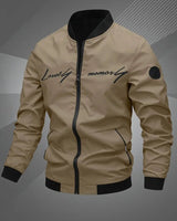 Tobias | Herren Mens Bomber Jacket Lässige Polyester Blouson-Jacke Reißverschluss in Khaki 1