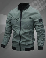 Tobias | Herren Mens Bomber Jacket Lässige Polyester Blouson-Jacke Reißverschluss in Armeegrün