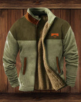 Maximilian | Herren Mens Cardigan Fleece Reißverschluss Western Azteken Strickjacke in Grün