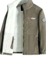 Maximilian | Herren Outdoor Fleece-Jacke mit Reißverschluss Stehkragen Wärmend in Beige