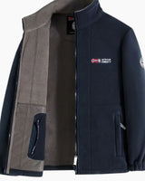 Maximilian | Herren Outdoor Fleece-Jacke mit Reißverschluss Stehkragen Wärmend in Marine