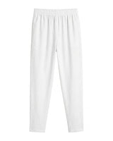 Herren-Plisseehose mit elastischem Bund und geradem Bein in Weiß