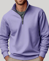 Tobias | Herren Pullover mit Viertelreißverschluss Lockere Passform Sweatshirt in Lila