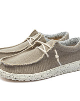 Herren Schnürschuhe mit strukturierter Oberfläche und kontrastierender Sohle in Khaki