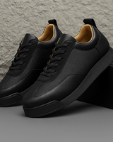 Herren Schnürsneaker mit Plateausohle in Schwarz