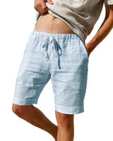 Herren Shorts mit Kordelzugbund und Seitentaschen in Hellblau
