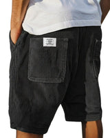 Herren Shorts mit Rippenstruktur und aufgesetzten Taschen in Schwarz