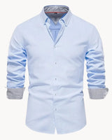 Herren Slim Fit Hemd mit Kontrastkragen in Hellblau