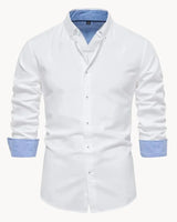 Herren Slim Fit Hemd mit Kontrastkragen in Weiß