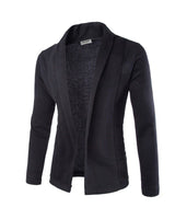 Herren Strickblazer Cardigan Elegant in Schwarz