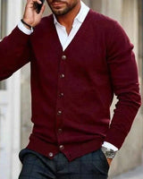 Herren Strickjacke in Burgunderrot