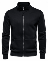 Herren Sweatjacke mit Reißverschluss Slim Fit in Schwarz