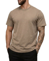 Herren-T-Shirt mit Rundhalsausschnitt und kurzen Ärmeln in Khaki