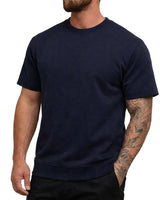 Herren-T-Shirt mit Rundhalsausschnitt und kurzen Ärmeln in Marine