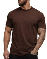 Herren-T-Shirt mit Rundhalsausschnitt und kurzen Ärmeln in Braun